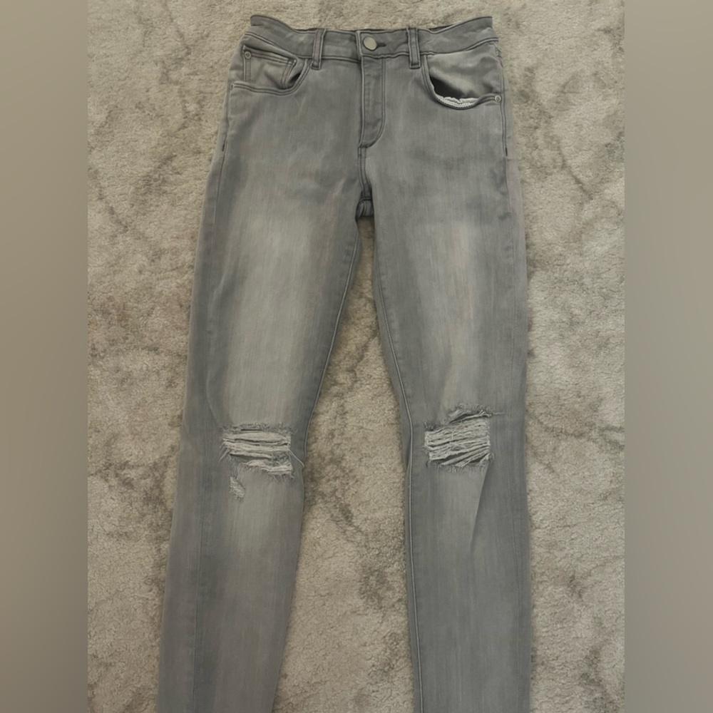 DL1961 grey ripped skinny jeans (worn once)